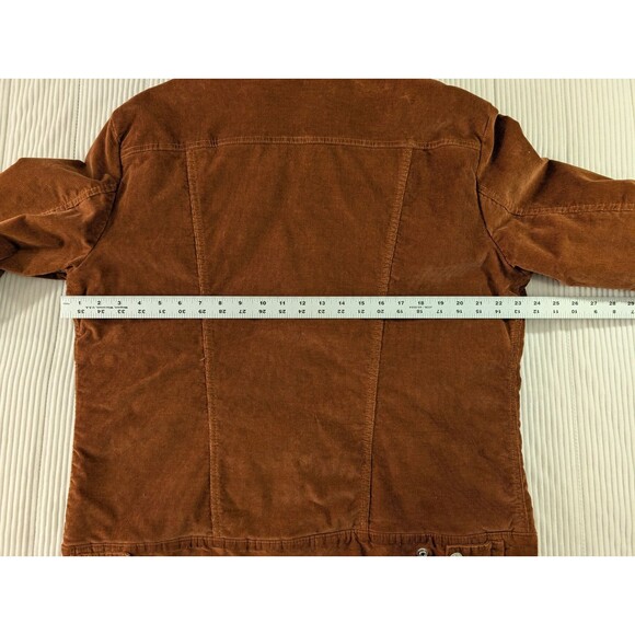 Wrangler Corduroy Jacket Men’s XL Rust Brown Sherpa Lined Trucker Pockets - Picture 12 of 13